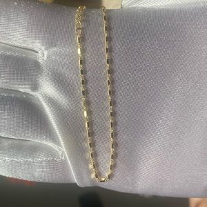 Gold Block Chain Bracelet S925 Made In Italy